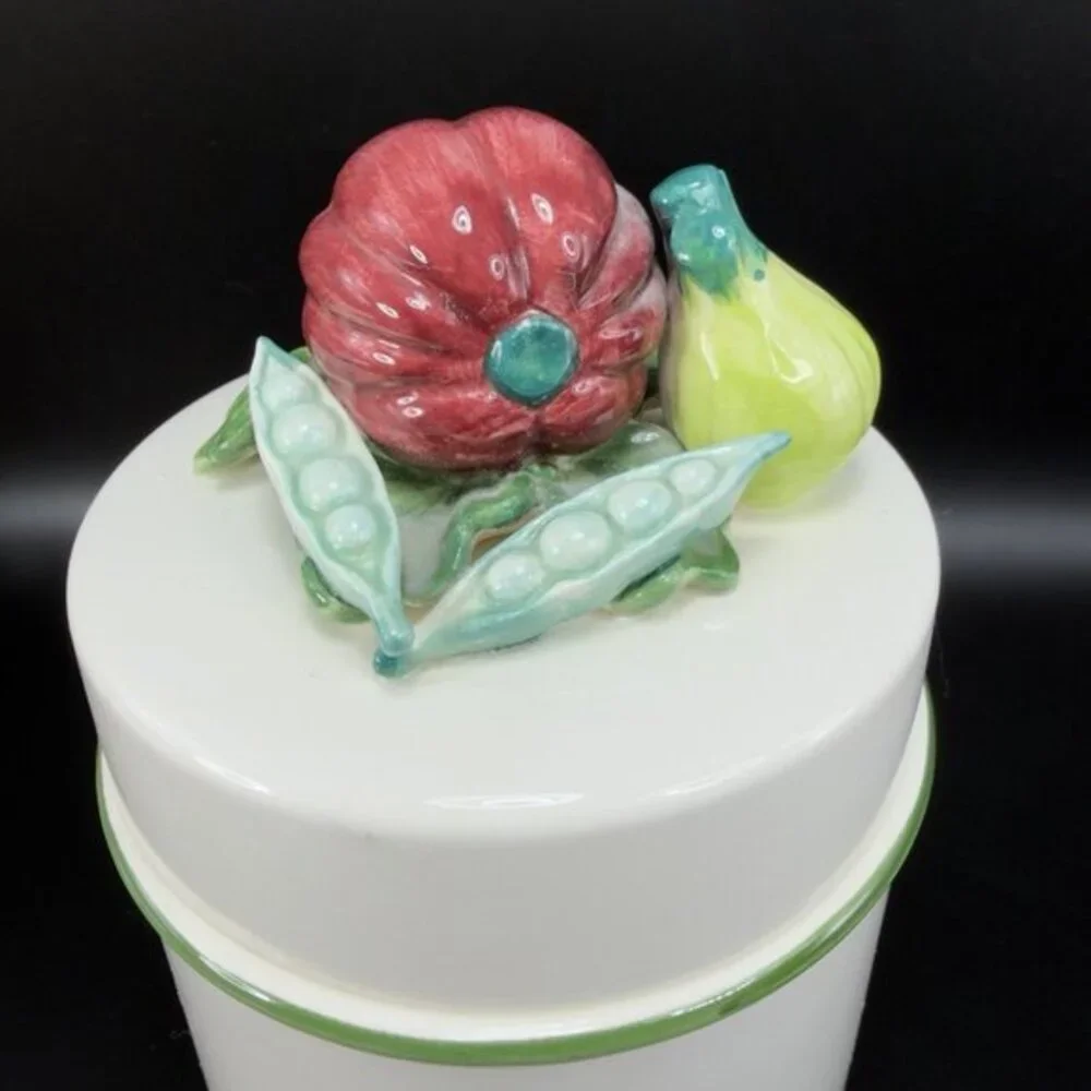 1992 Fitz And Floyd Orchard Fruits Canister Container Cookie Jar W Lid Japan 7in